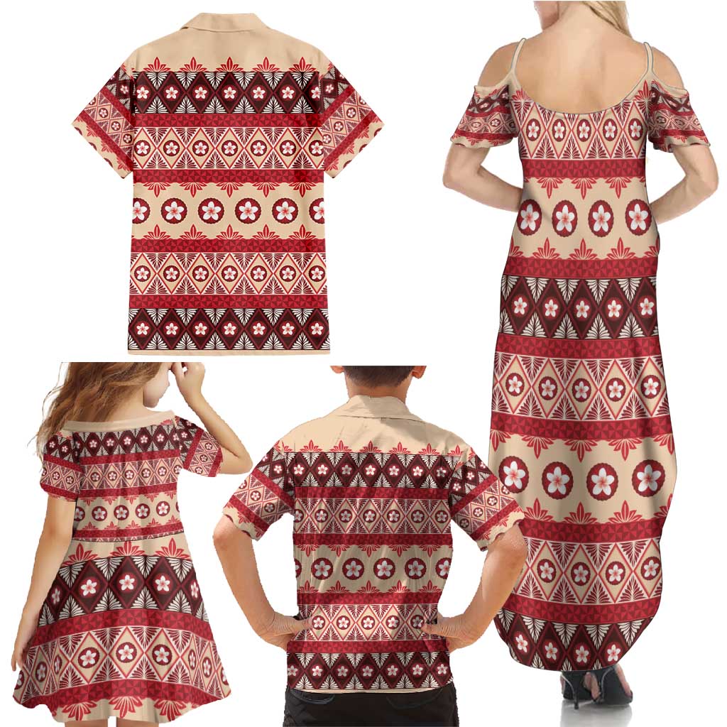 Tonga Language Week Family Matching Summer Maxi Dress and Hawaiian Shirt Lea Faka-Tonga Everyday LT05 - Polynesian Pride