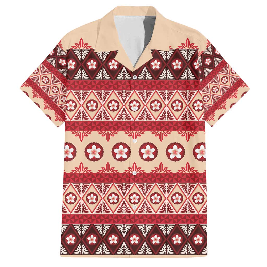 Tonga Language Week Family Matching Summer Maxi Dress and Hawaiian Shirt Lea Faka-Tonga Everyday LT05 Dad's Shirt - Short Sleeve Beige - Polynesian Pride