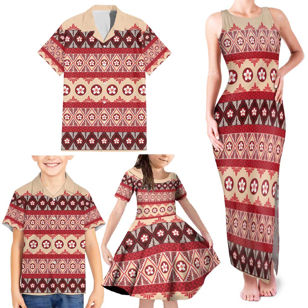 Tonga Language Week Family Matching Tank Maxi Dress and Hawaiian Shirt Lea Faka-Tonga Everyday LT05 - Polynesian Pride