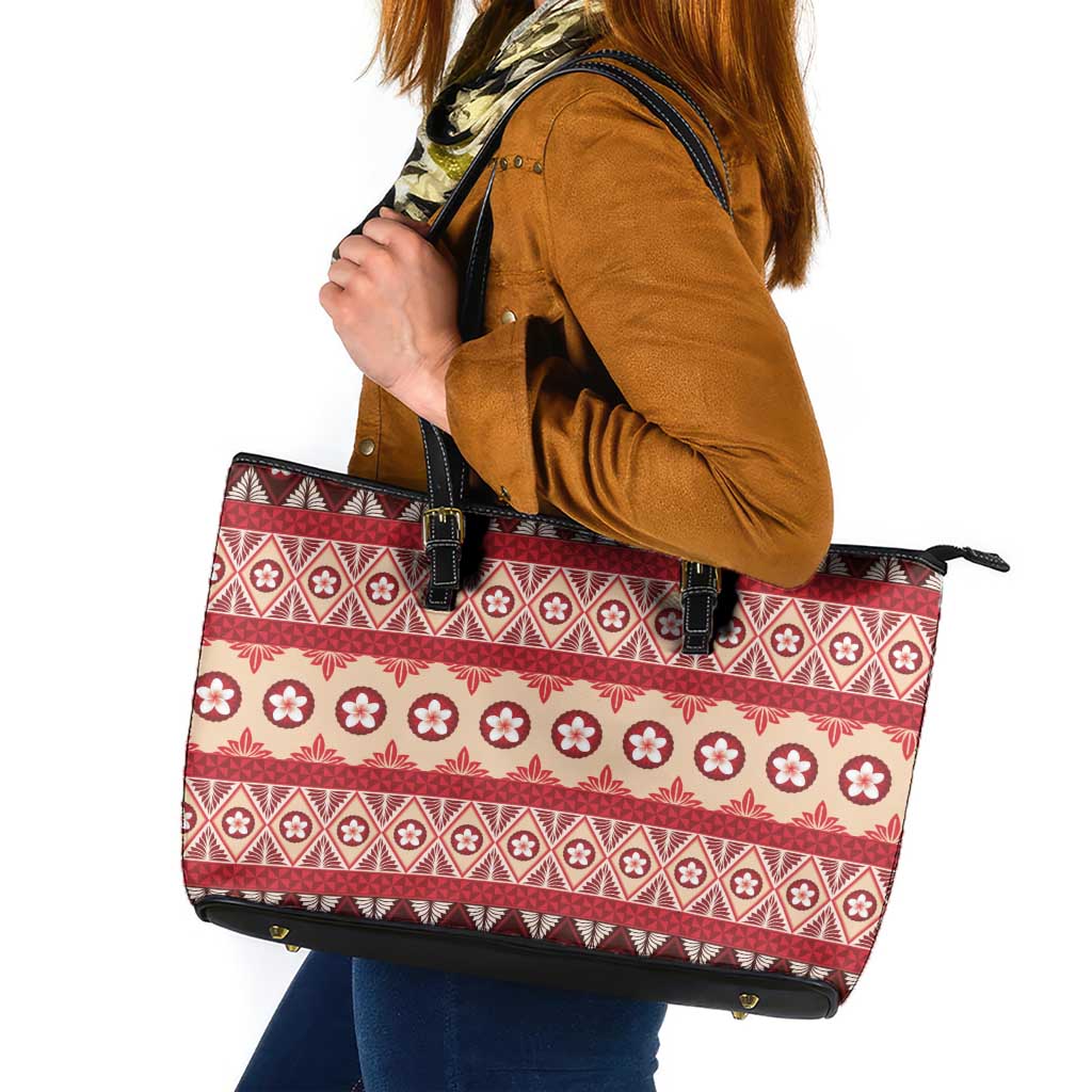 Tonga Language Week Leather Tote Bag Lea Faka-Tonga Everyday - Polynesian Pride