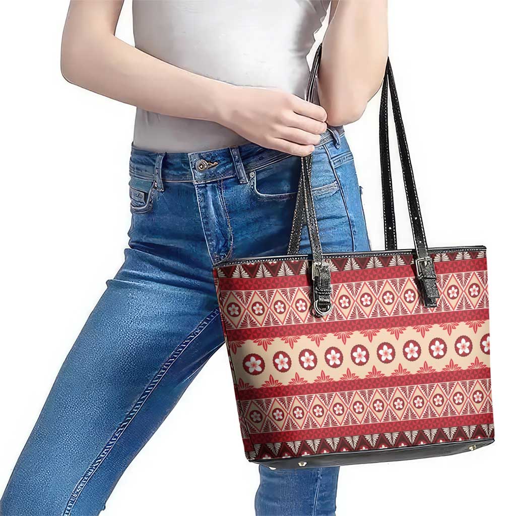 Tonga Language Week Leather Tote Bag Lea Faka-Tonga Everyday - Polynesian Pride