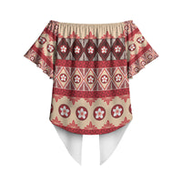 Tonga Language Week Off Shoulder Wrap Waist Top Lea Faka-Tonga Everyday LT05 - Polynesian Pride