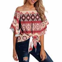 Tonga Language Week Off Shoulder Wrap Waist Top Lea Faka-Tonga Everyday LT05 - Polynesian Pride