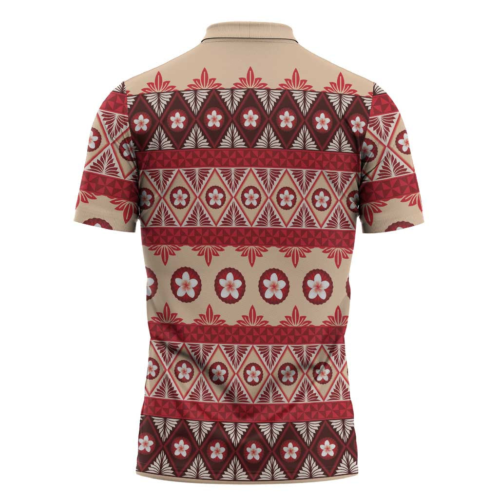 Tonga Language Week Zipper Polo Shirt Lea Faka-Tonga Everyday - Polynesian Pride