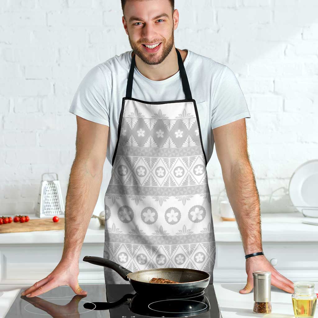 Tonga White Sunday Apron Tongan Ngatu Siale Pattern - Polynesian Pride