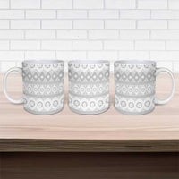 Tonga White Sunday Ceramic Mug Tongan Ngatu Siale Pattern - Polynesian Pride