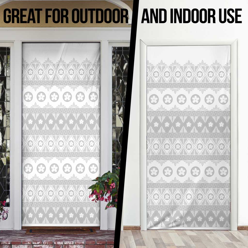 Tonga White Sunday Door Cover Tongan Ngatu Siale Pattern - Polynesian Pride