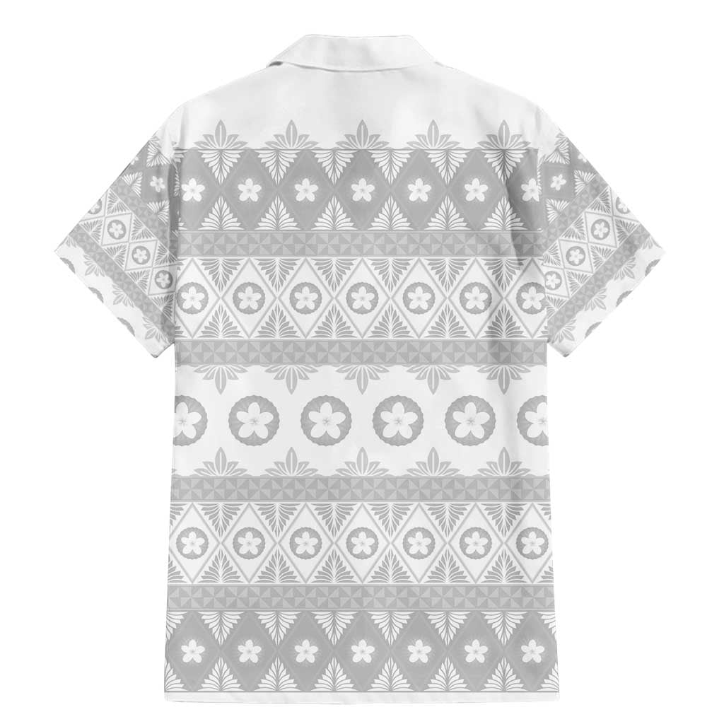 Tonga White Sunday Family Matching Mermaid Dress and Hawaiian Shirt Tongan Ngatu Siale Pattern LT05 - Polynesian Pride