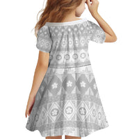 Tonga White Sunday Family Matching Summer Maxi Dress and Hawaiian Shirt Tongan Ngatu Siale Pattern LT05 - Polynesian Pride