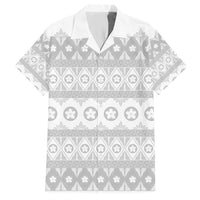 Tonga White Sunday Hawaiian Shirt Tongan Ngatu Siale Pattern - Polynesian Pride