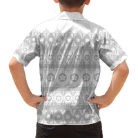 Tonga White Sunday Hawaiian Shirt Tongan Ngatu Siale Pattern - Polynesian Pride