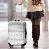 Tonga White Sunday Luggage Cover Tongan Ngatu Siale Pattern - Polynesian Pride