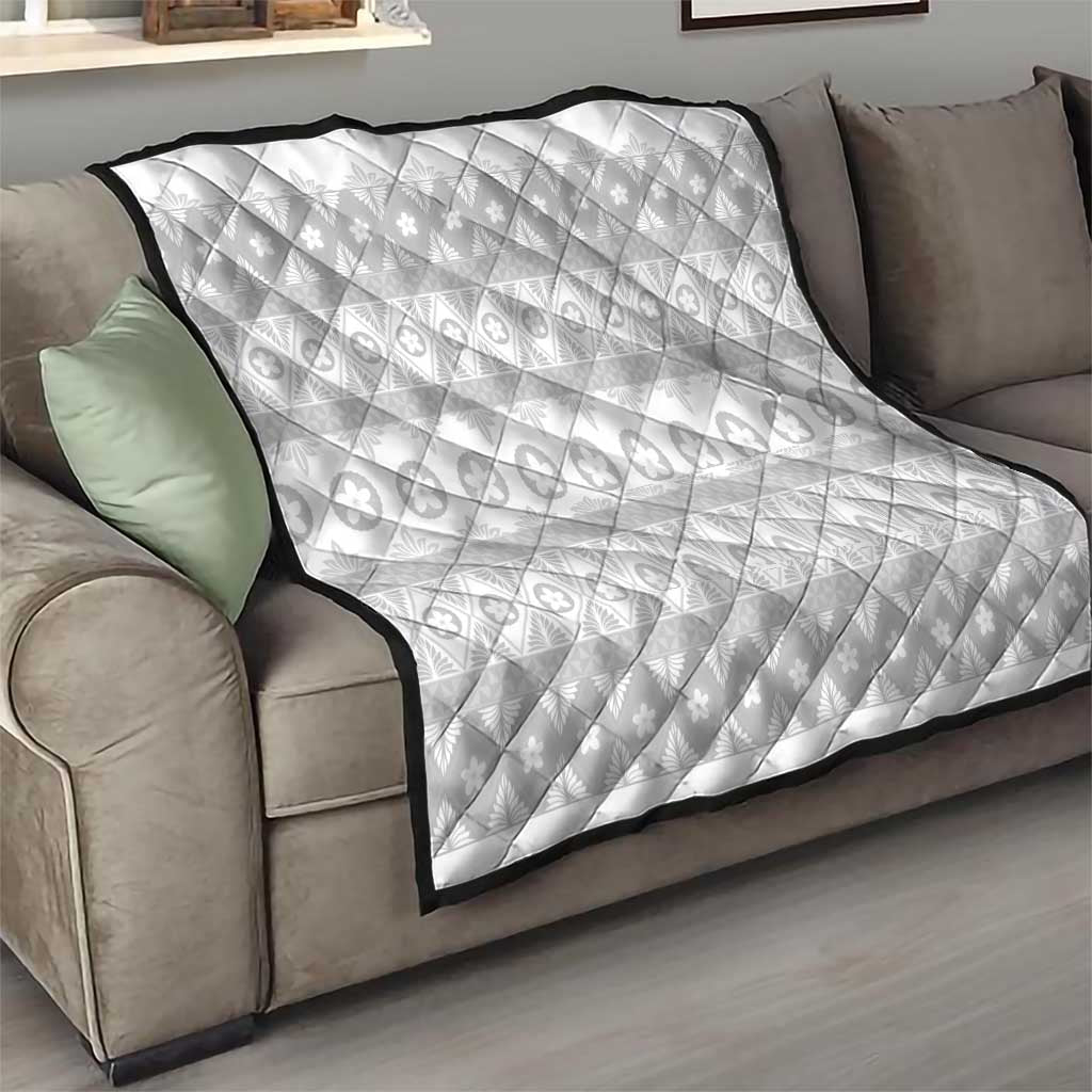 Tonga White Sunday Quilt Tongan Ngatu Siale Pattern - Polynesian Pride