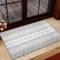 Tonga White Sunday Rubber Doormat Tongan Ngatu Siale Pattern - Polynesian Pride