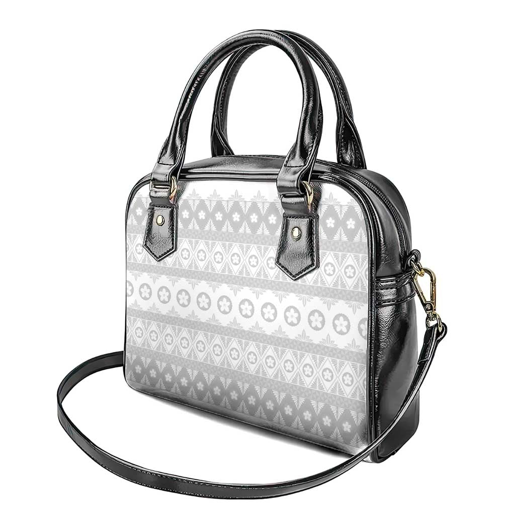 Tonga White Sunday Shoulder Handbag Tongan Ngatu Siale Pattern - Polynesian Pride