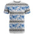 Samoa White Sunday T Shirt Samoan Tapa Blue Hibiscus - Polynesian Pride