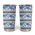 Samoa White Sunday Tumbler Cup Samoan Tapa Blue Hibiscus - Polynesian Pride