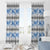 Samoa White Sunday Window Curtain Samoan Tapa Blue Hibiscus - Polynesian Pride
