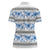 Samoa White Sunday Women Polo Shirt Samoan Tapa Blue Hibiscus - Polynesian Pride