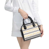Samoa White Sunday Shoulder Handbag Samoan Tapa Yellow Hibiscus LT05 - Polynesian Pride