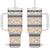 Samoa White Sunday Tumbler With Handle Samoan Tapa Yellow Hibiscus - Polynesian Pride