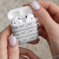 Samoa White Sunday AirPods Case Samoan Tapa White Hibiscus - Polynesian Pride