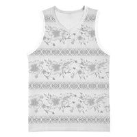 Samoa White Sunday Basketball Jersey Samoan Tapa White Hibiscus LT05 Unisex White - Polynesian Pride