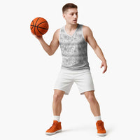 Samoa White Sunday Basketball Jersey Samoan Tapa White Hibiscus LT05 - Polynesian Pride