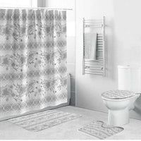 Samoa White Sunday Bathroom Set Samoan Tapa White Hibiscus - Polynesian Pride
