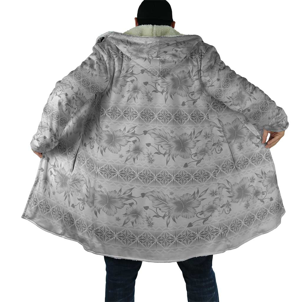 Samoa White Sunday Cloak Samoan Tapa White Hibiscus - Polynesian Pride
