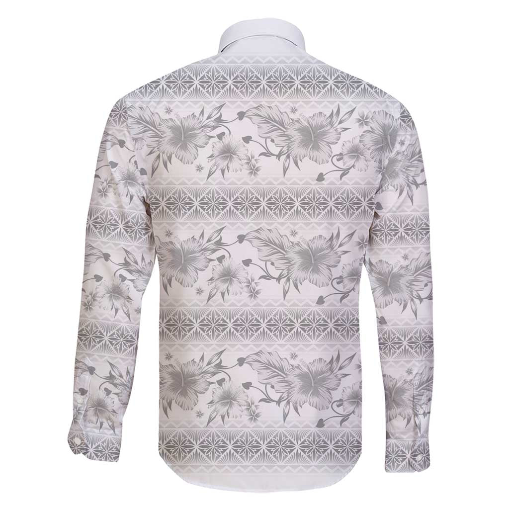 Samoa White Sunday Family Matching Puletasi and Hawaiian Shirt Samoan Tapa White Hibiscus LT05 - Polynesian Pride
