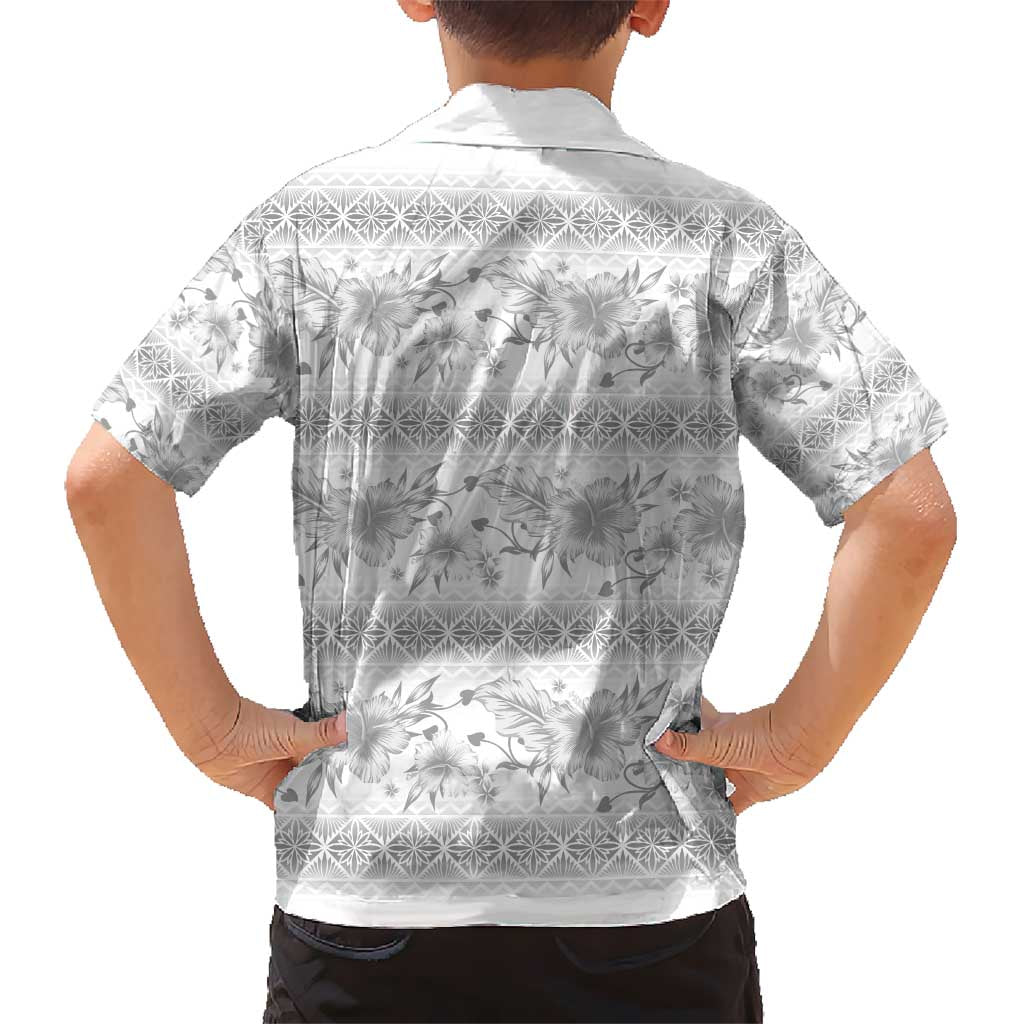 Samoa White Sunday Hawaiian Shirt Samoan Tapa White Hibiscus - Polynesian Pride