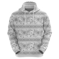 Samoa White Sunday Hoodie Samoan Tapa White Hibiscus - Polynesian Pride