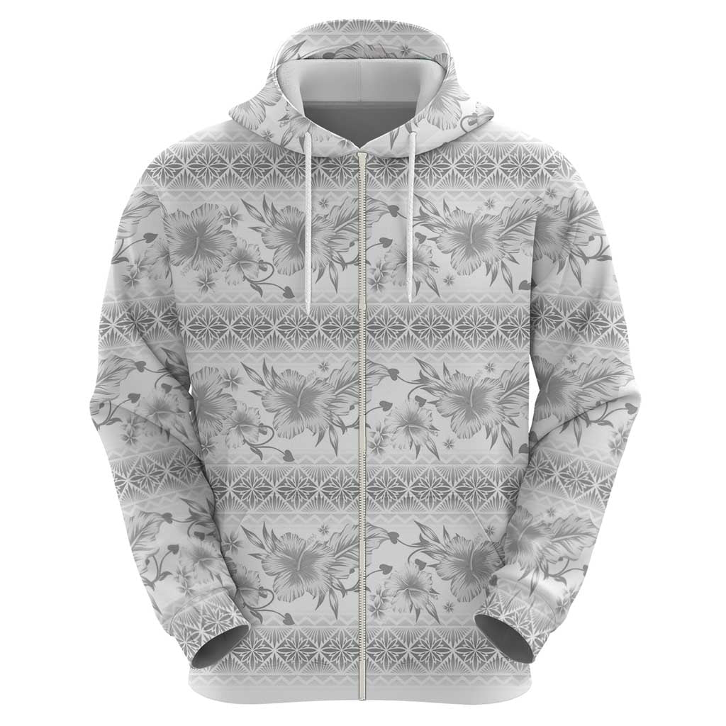 Samoa White Sunday Hoodie Samoan Tapa White Hibiscus - Polynesian Pride