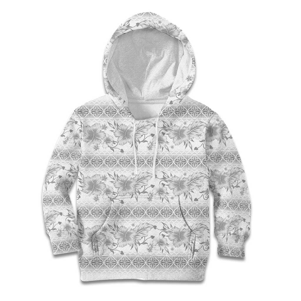 Samoa White Sunday Kid Hoodie Samoan Tapa White Hibiscus LT05 Hoodie White - Polynesian Pride