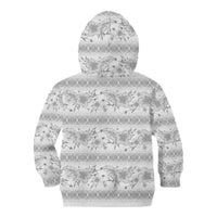 Samoa White Sunday Kid Hoodie Samoan Tapa White Hibiscus LT05 - Polynesian Pride