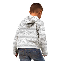 Samoa White Sunday Kid Hoodie Samoan Tapa White Hibiscus LT05 - Polynesian Pride