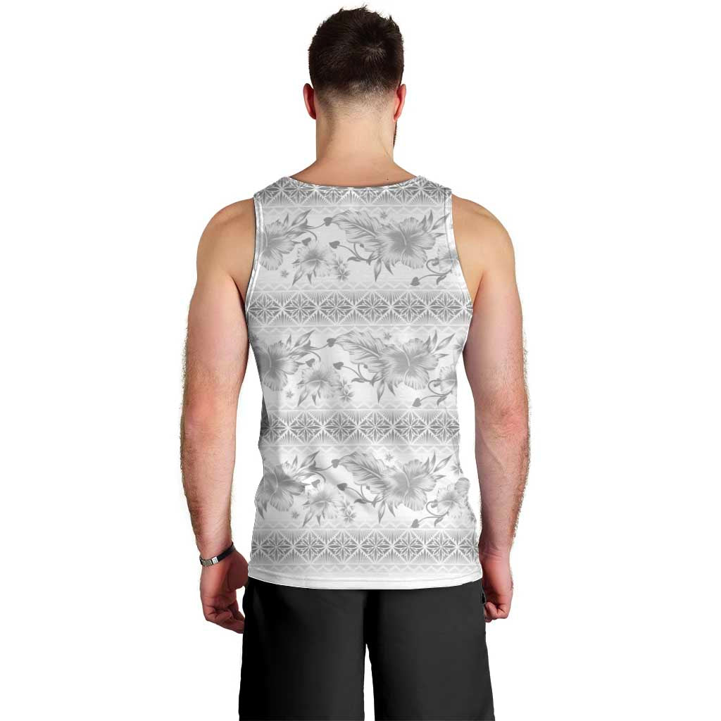 Samoa White Sunday Men Tank Top Samoan Tapa White Hibiscus LT05 - Polynesian Pride