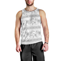 Samoa White Sunday Men Tank Top Samoan Tapa White Hibiscus LT05 - Polynesian Pride