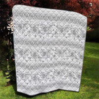 Samoa White Sunday Quilt Samoan Tapa White Hibiscus - Polynesian Pride