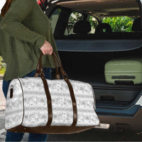 Samoa White Sunday Travel Bag Samoan Tapa White Hibiscus - Polynesian Pride