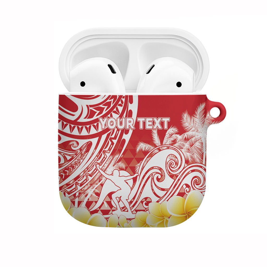 Personalised Tahiti Surfing AirPods Case Polynesian Style LT05 Red - Polynesian Pride