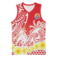 Personalised Tahiti Surfing Basketball Jersey Polynesian Style LT05 Unisex Red - Polynesian Pride