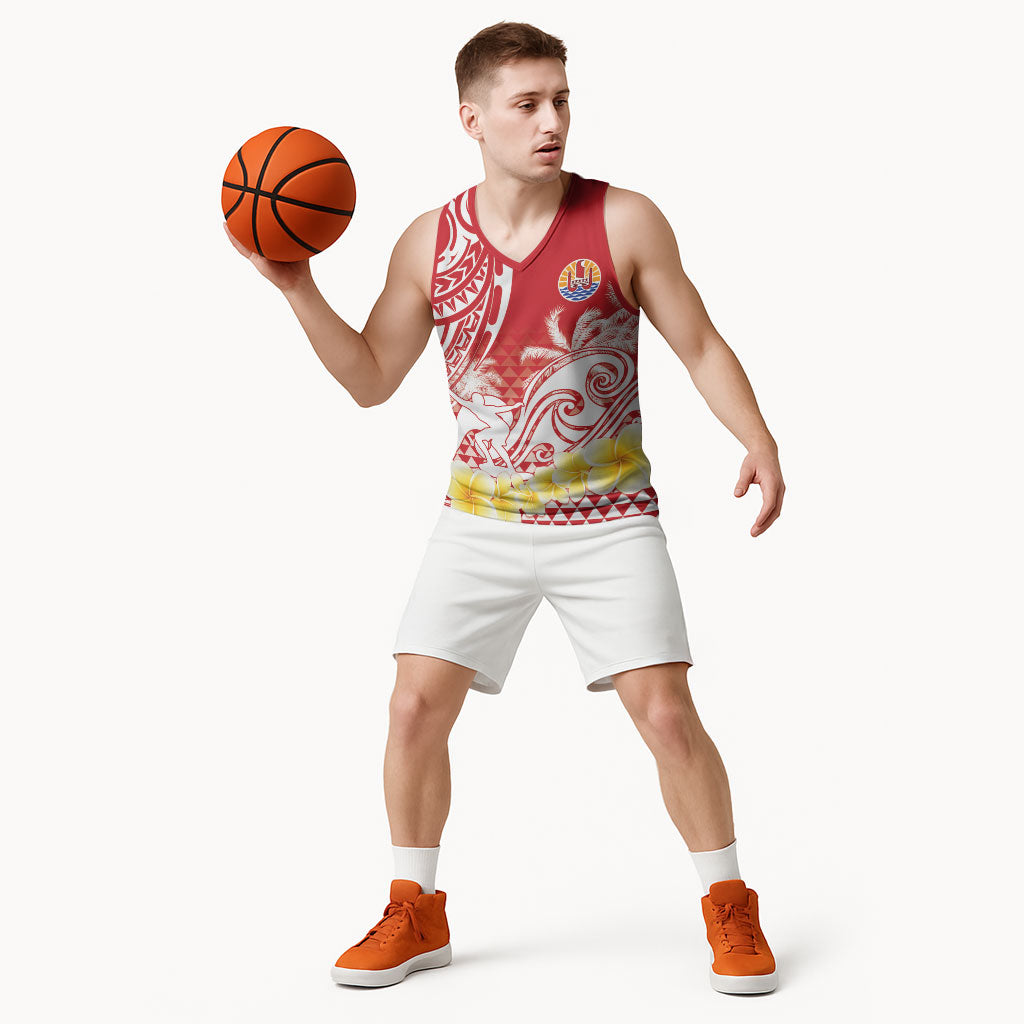 Personalised Tahiti Surfing Basketball Jersey Polynesian Style LT05 - Polynesian Pride