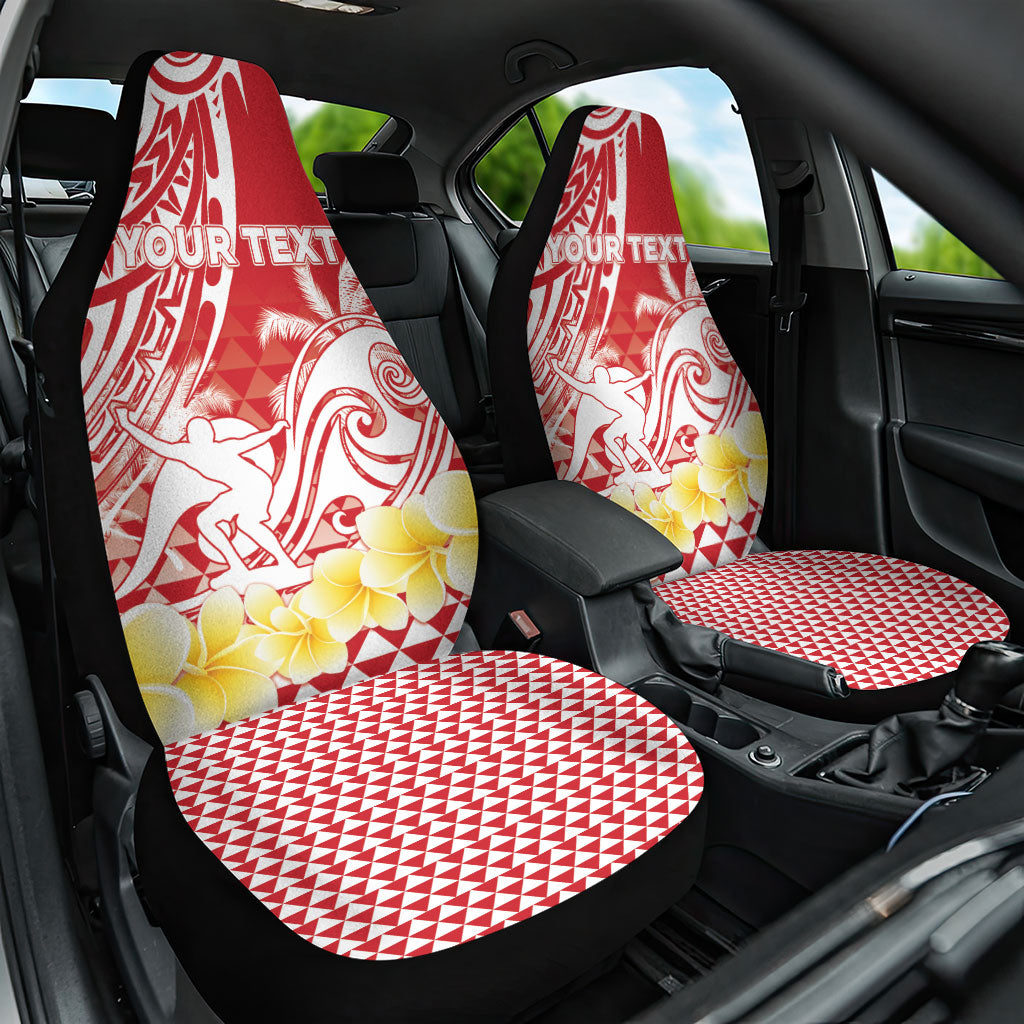 Personalised Tahiti Surfing Car Seat Cover Polynesian Style LT05 One Size Red - Polynesian Pride