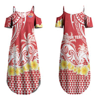 Personalised Tahiti Surfing Couples Matching Summer Maxi Dress and Long Sleeve Button Shirt Polynesian Style LT05 - Polynesian Pride