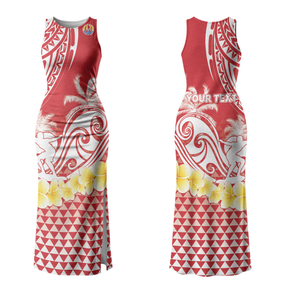 Personalised Tahiti Surfing Couples Matching Tank Maxi Dress and Hawaiian Shirt Polynesian Style LT05 - Polynesian Pride