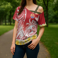 Personalised Tahiti Surfing Cross Shoulder Shirt Polynesian Style LT05 - Polynesian Pride