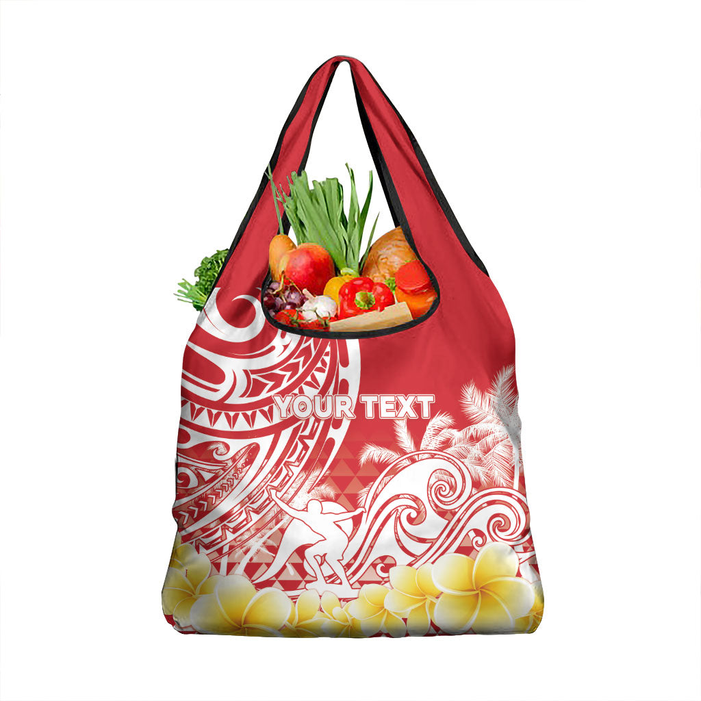 Personalised Tahiti Surfing Grocery Bag Polynesian Style LT05 1-pack One Size Red - Polynesian Pride