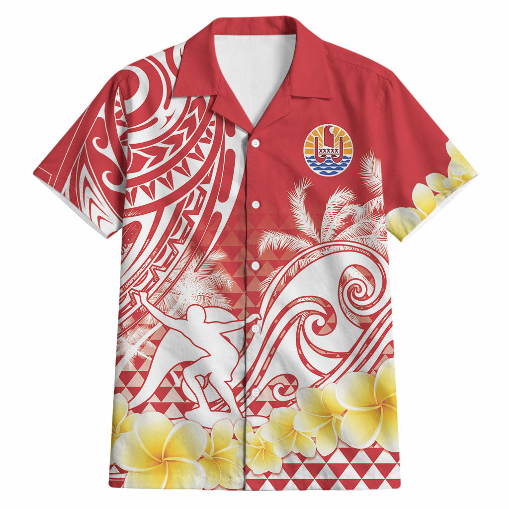 Personalised Tahiti Surfing Hawaiian Shirt Polynesian Style LT05 Red - Polynesian Pride